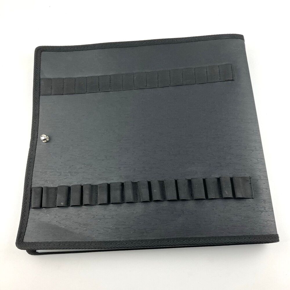 Art Portfolio Folder Organizer 14"x13.5" Pen Holders 8 Pockets Black